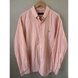 Ralph Lauren Mens XXL Orange Oxford Shirt Button Down Pony Logo Preppy Classic